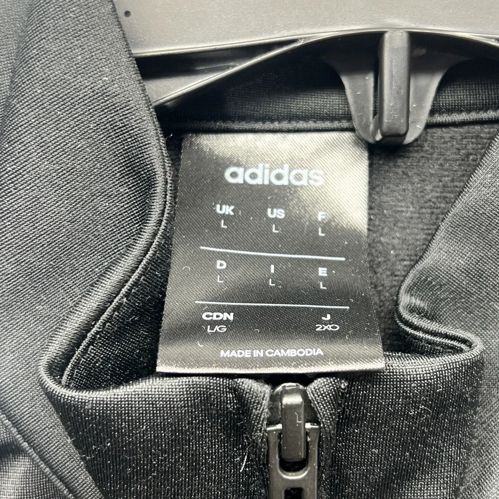 Adidas‎ Essential 3S Track Jacket Men's Full Zip Black DQ3070 Size Large